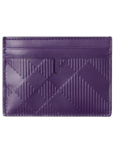 Burberry Burberry Check 4 Slot Card Holder Royal Purple
