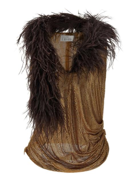 GIUSEPPE DI MORABITO Mesh And Feather Top