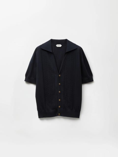 VERSACE Silk-Cotton Knit Polo