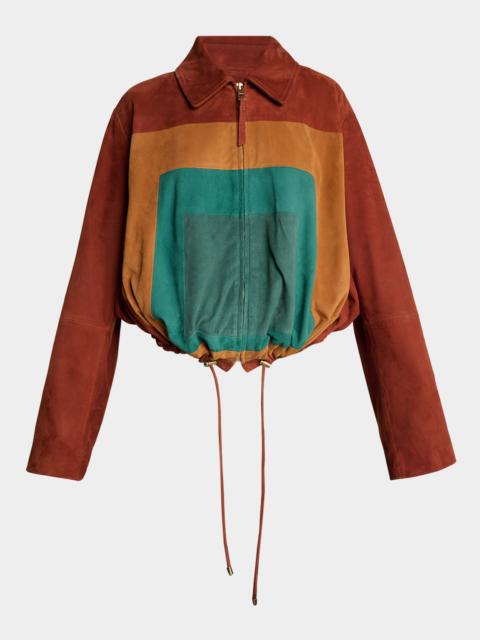 Jean Paul Gaultier Coloblock Suede Balloon Jacket