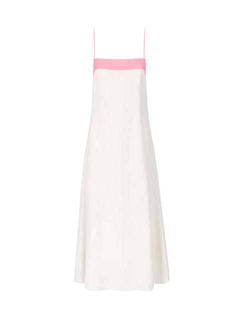 STAUD Laura Linen Dress in Blush Canyon