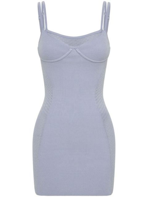 Dion Lee Serpent lace-panel ribbed-knit minidress
