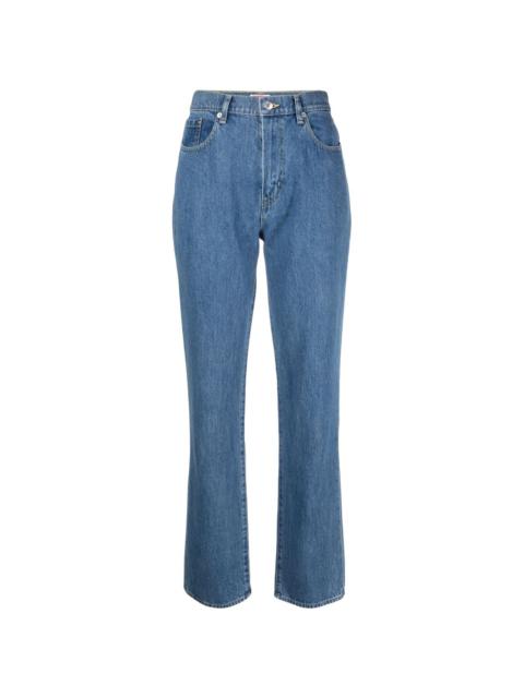 high-waist straight leg jeans
