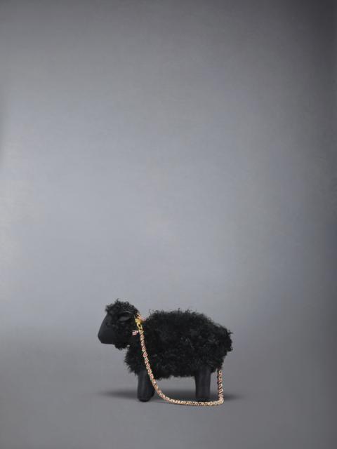 Thom Browne Small Sheep Chain Bag in Shearling & Pebble Grain