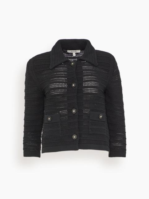 DOROTHEE SCHUMACHER Precise Pointelle Jacket in Pure Black