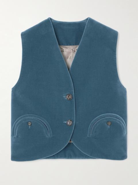 BLAZÉ MILANO Jealousy Gliss Cotton-velvet Vest