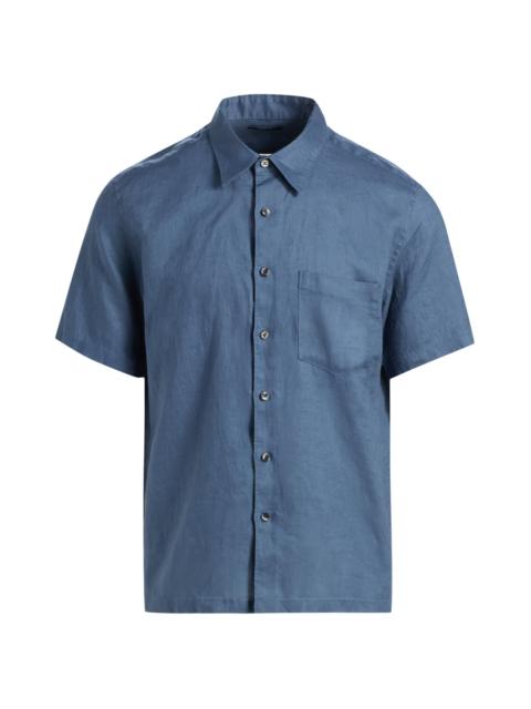 Theory Men's Irving Relaxed-Fit Linen Pocket Shirt - Bering