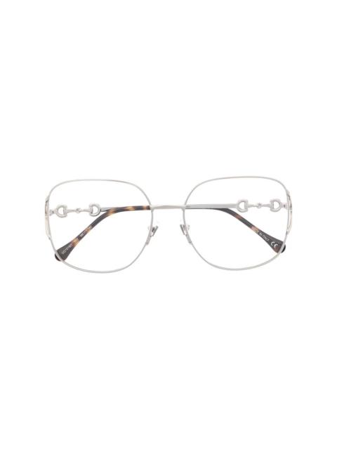 GUCCI tortoiseshell-effect oversize-frame glasses