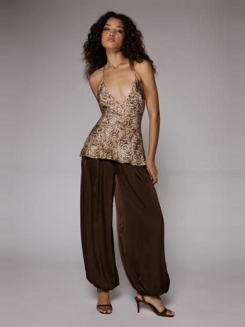 BARDOT Simone Plunge Neck Cami In Brown Leopard