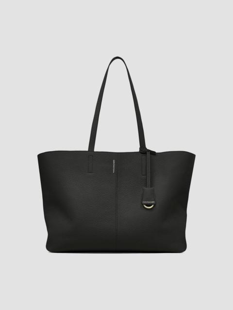 MAISON de SABRÉ Women's Large Leather Zipped Soft Tote Bag - Black Caviar