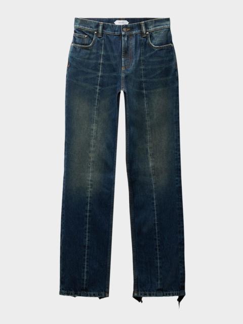 VERSACE Distressed Straight-Leg Jeans