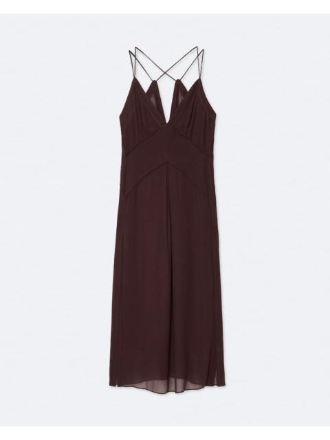 ALLSAINTS FAWN VISCOSE MIDI SLIP DRESS