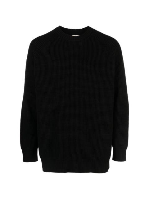 waffle-knit wool jumper
