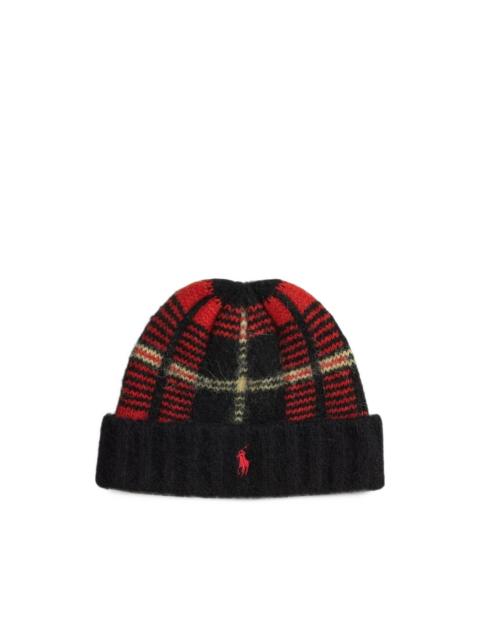 Polo Ralph Lauren plaid brushed wool-blend beanie