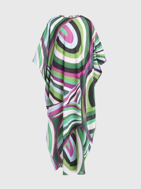 EMILIO PUCCI Abstract-Print 3/4-Sleeve Maxi Kaftan Dress