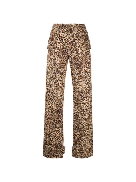 leopard-print cargo trousers