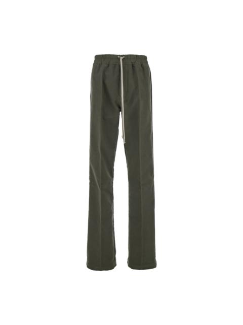 Rick Owens 'dietrich' Green Pants With Elastic Waist And Wide Leg In Cotton Man