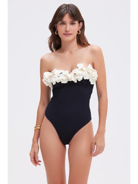 PatBO BREEZE JACQUARD FLOWER APPLIQUE ONE PIECE