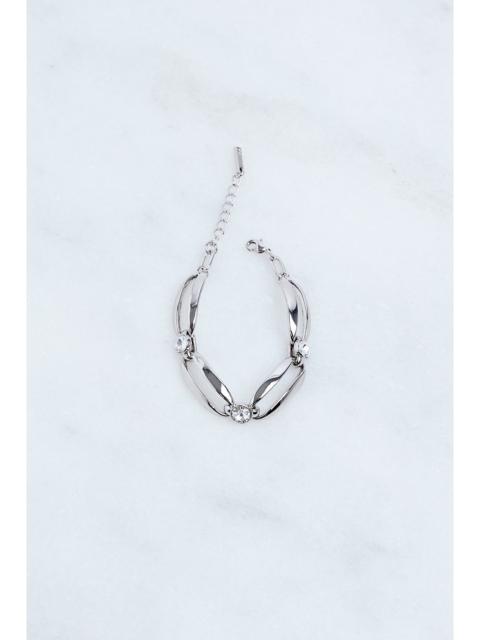 KAREN MILLEN Hand Set European Crystal Ellipse Chain Bracelet