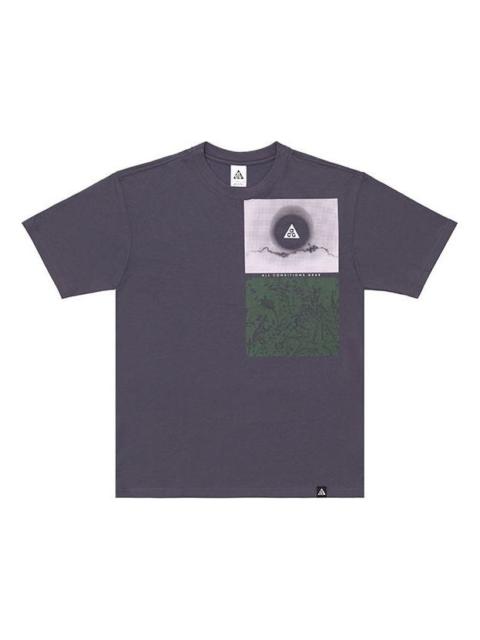 Nike Nike ACG Nature Funny Printing Loose Sports Round Neck Short Sleeve Purple Dark purple DD8808-506