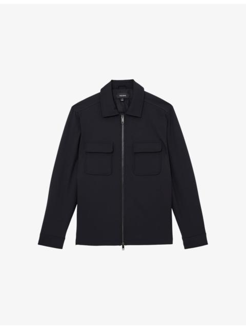REISS Oshei Zip-Front Quilted Overshirt