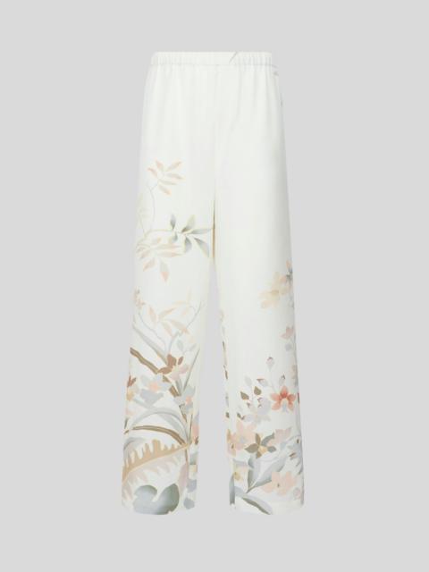 Etro TROUSERS WITH LEAFY FLORAL PRINT