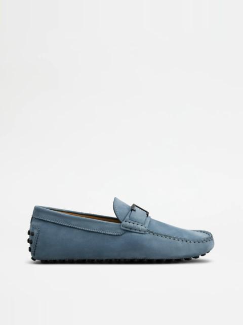 GOMMINO DRIVING SHOES IN NUBUCK - LIGHT BLUE