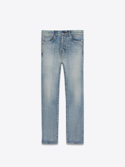 SAINT LAURENT straight-fit jeans in 80's vintage blue stretch denim