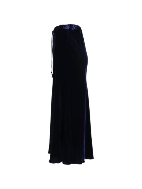 forte_forte velvet-texture drawstring maxi skirt