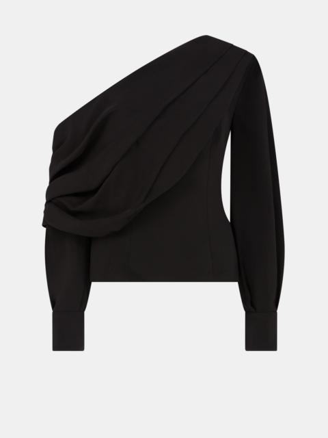 EMILIA WICKSTEAD Alida Top In Black Silk Crepe De Chine