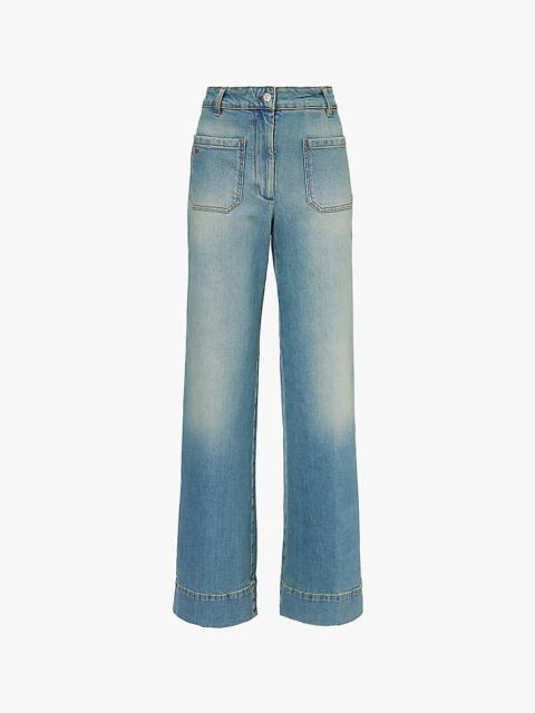 Victoria Beckham Alina high-waist wide-leg stretch-denim jeans