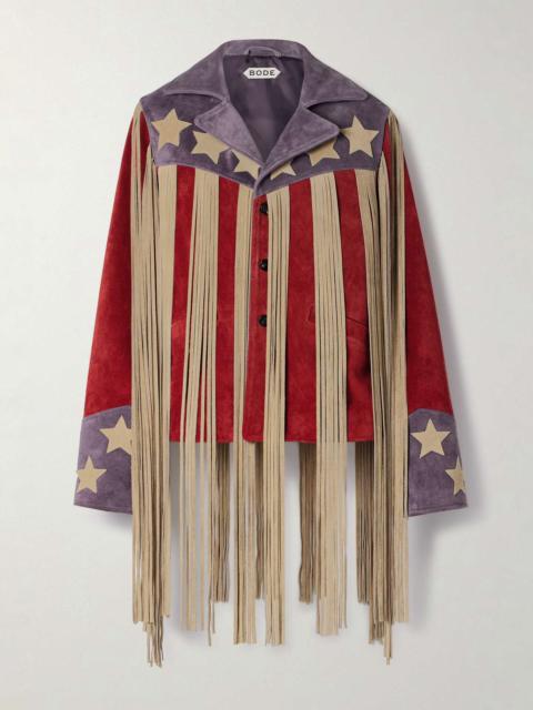 BODE Fringed suede jacket Red