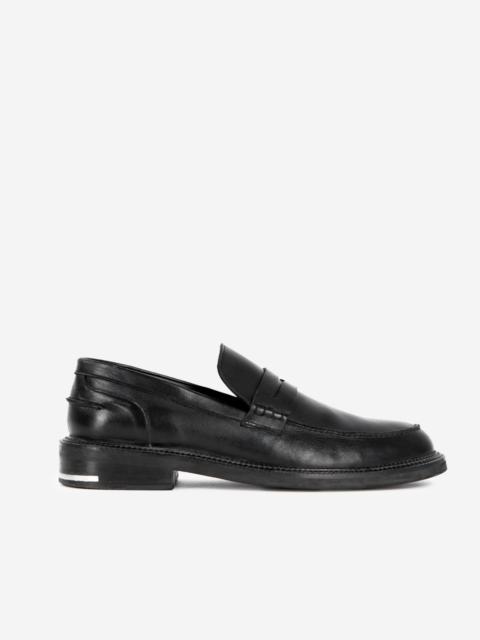 The Kooples BLACK LEATHER PENNY LOAFERS