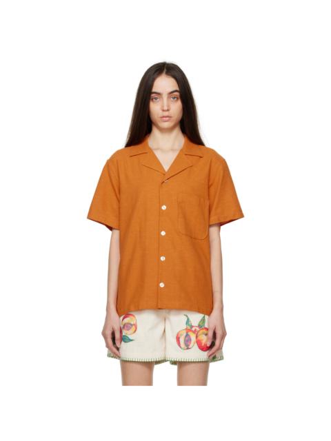 Stockholm Surfboard Club SSENSE Exclusive Orange Pleated Shirt