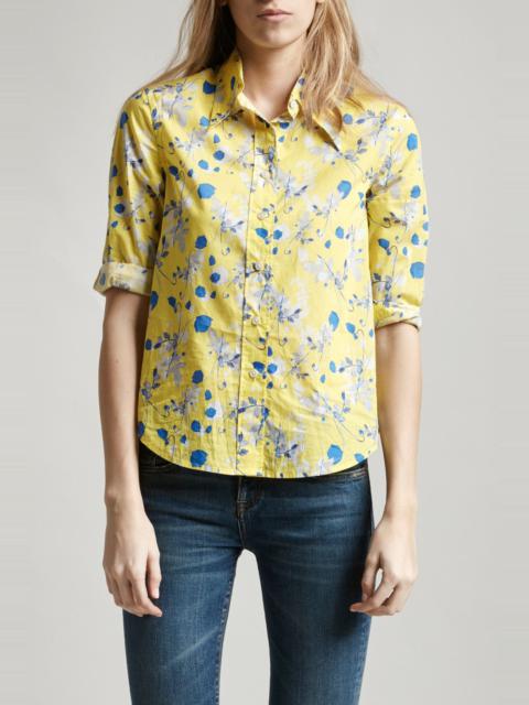 R13 EXAGGERATED COLLAR SHIRT - YELLOW FLORAL