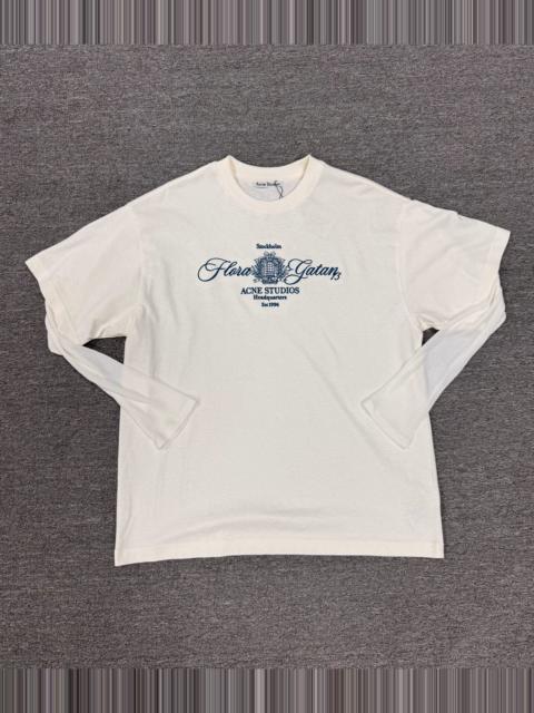 Acne Studios Acne Studios SS26 Vintage Embroidered Crew Neck Fake Two-Piece Long-Sleeve T-Shirt