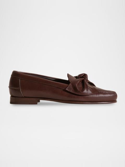 HEREU Corbati Bow Leather Loafers