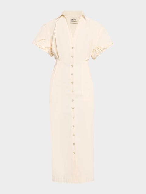 CHRISTOPHER JOHN ROGERS Rolled Short-Sleeve Midi Shirtdress