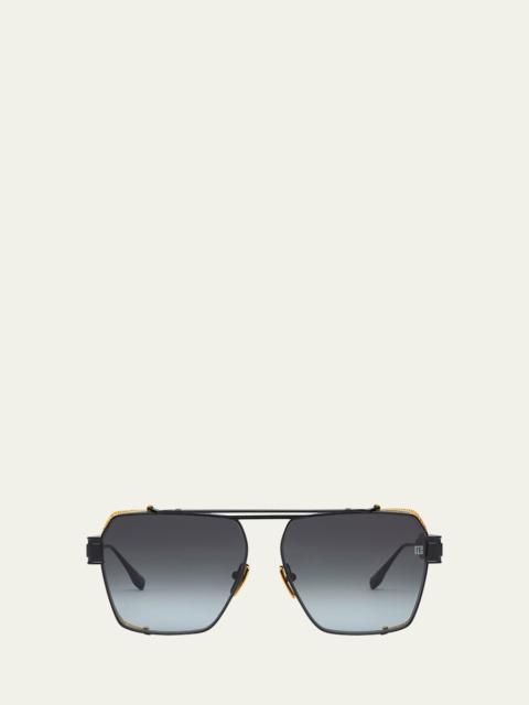 Balmain Premier Titanium Aviator Sunglasses