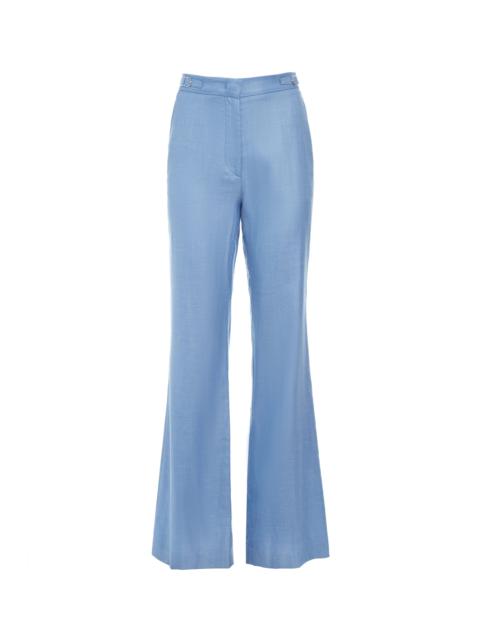 Vesta Pant in Light Blue Silk Wool with Linen