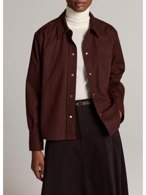 Vince Cotton Metal-Snap Long-Sleeve Shirt