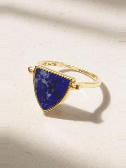 MATEO Flip 14-karat gold, lapis lazuli and diamond ring