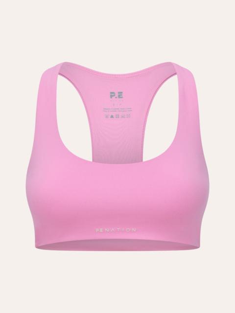 P.E NATION SOFT LUXE SCOOP SPORTS BRA IN BUBBLEGUM