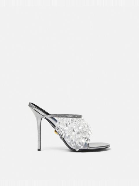 VERSACE Crystal Chandelier Metallic Mules