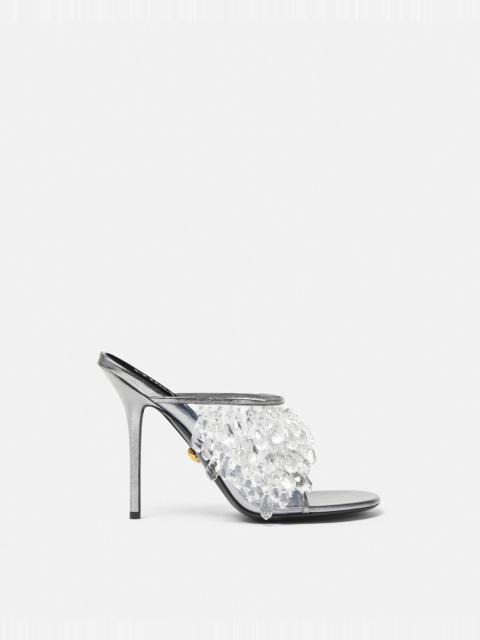 Crystal Chandelier Metallic Mules