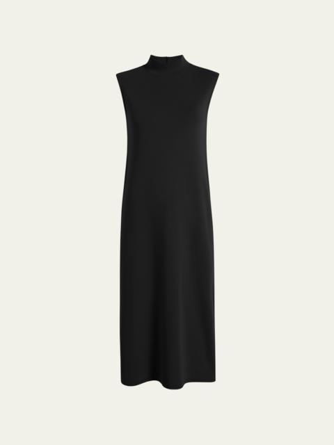 Another Tomorrow Luxe Seamed Organic Cotton Midi Dress