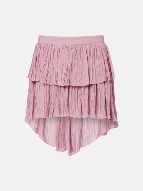 Blumarine Plissé tiered georgette miniskirt