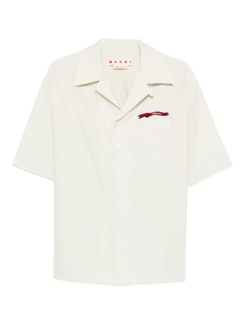 Marni logo-embroidered chest-pocket shirt