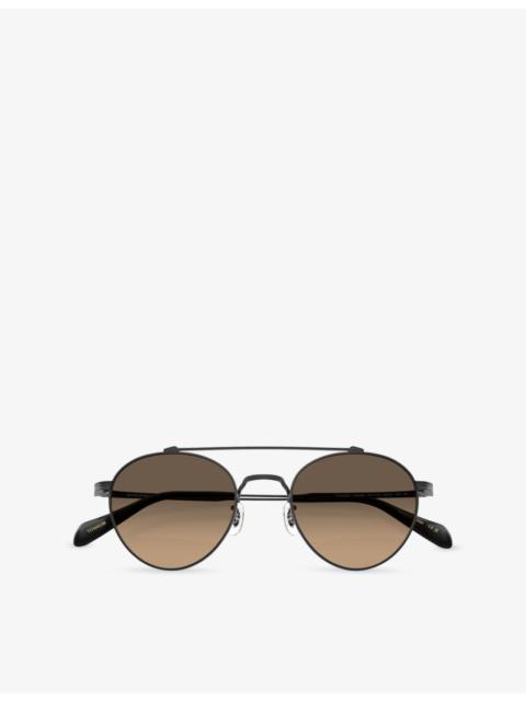 Oliver Peoples OV1223ST Watts Oval-Frame Metal Sunglasses
