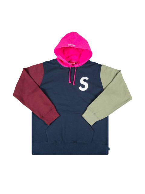 Supreme S Logo Colorblocked Hooded Sweatshirt 'Navy'